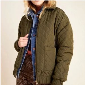 Anthropologie Quilted Bomber Jacket